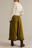Ruffle Hem Wide-Leg Baggy Jeans