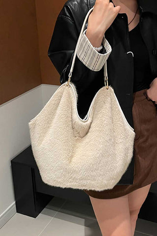 Faux Fur Slouchy Shoulder Bag