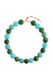 Multi-Tone Beaded Drop Pendant Necklace