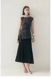 Elegant Ruched Sleeveless Top with Ruffled Detail