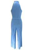 Sleeveless Wide-Leg Pants Set