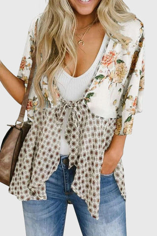 Floral Tie-Front Blouse