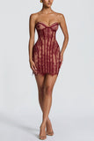 Lace Corset-Style Mini Dress