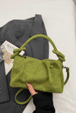Knotted Handle Suede Shoulder Bag