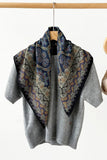 Paisley and Polka Dot Print Square Scarf