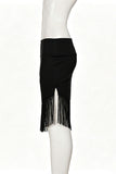 Asymmetrical Fringe Midi Skirt