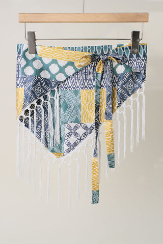 Elephant Print Fringe Scarf