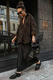 Leopard Print Button-Front Long Sleeve Shirt