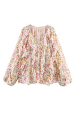 Ruffle Puff Sleeve Blouse