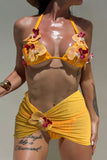 Floral Embellished Bikini Set