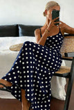 Polka Dot Spaghetti Strap Maxi Dress