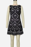 Sleeveless Palm Pattern Casual Dress