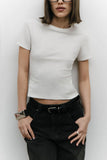 Short Sleeve Crew Neck Crop T-Shirt