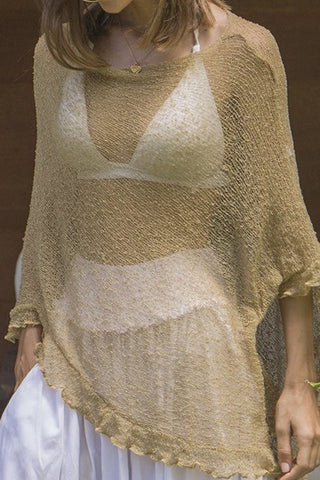 Sheer Asymmetric Hem Blouse