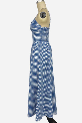 Gingham Spaghetti Strap Casual Dress