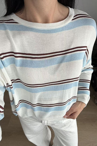 Striped Crew Neck Long Sleeve Top