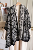 Paisley Knit Open-Front Shawl