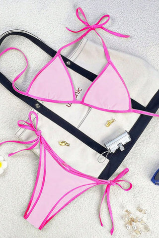 Tie-Back Halter Bikini Sets