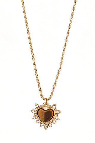 Tone Heart Pendant Necklace