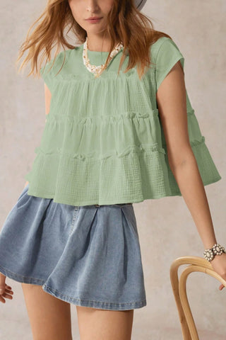 Ruffled Sleeveless Blouse