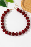 Polished Beaded Statement Necklace