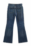 Lace Side Panel Wide Leg Jeans
