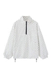 Polka Dot Half-Zip Pullover Jacket