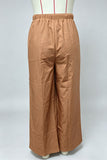 Leopard Side Panel Drawstring Wide-Leg Pants