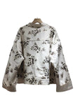 Floral Embroidered Button-Front Jacket