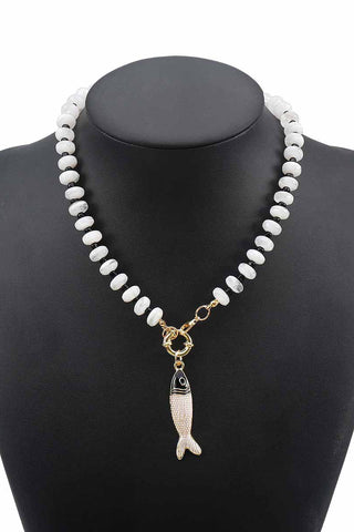 Fish Pendant Beaded Necklace