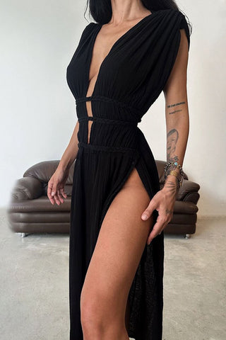 Halter Cutout Maxi Dress