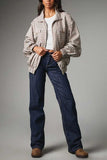Plaid Mock Neck Zip-Up Jacket