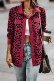 Leopard Print Ribbed Button-Front Shacket