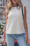 Ruffle Trim Contrast Stripe Tank Top