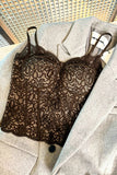 Lace Sweetheart Neck Corset Cami