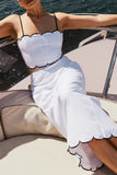 Scalloped Trim Two-Piece Skirt Set