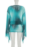 Draped Neck Skirt Set