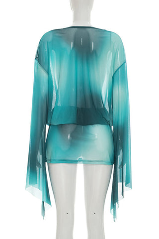Draped Neck Skirt Set