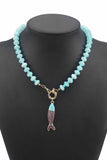 Fish Pendant Beaded Necklace