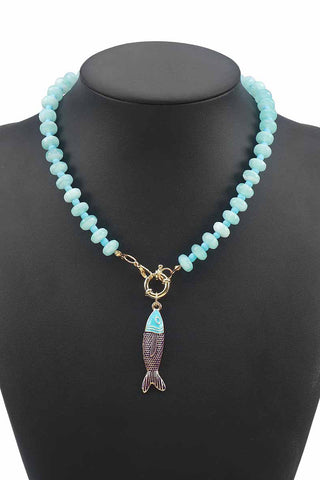 Fish Pendant Beaded Necklace