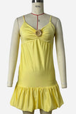 Ruched Spaghetti Strap Mini Dress