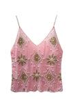 Sequin Geometric Beaded V-Neck Cami