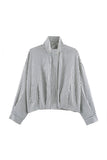Plaid Mock Neck Long Sleeve Jacket