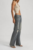 Studded Distressed Straight Jeans