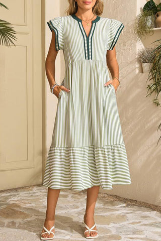 Striped Tiered Casual Dress