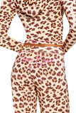 Leopard Print Hoodie and Flare Pants Set