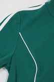 Zip-Up Crop Top and Wide-Leg Pants Set
