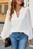 V-Neck Long Sleeve Blouse