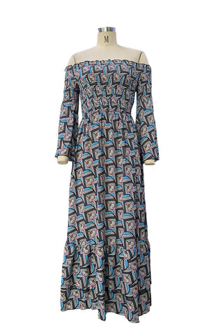 Off-Shoulder Maxi Casual Dress