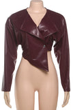 Asymmetrical Lapel Leather Jacket